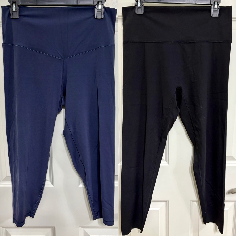 2 pairs Offline Aerie Navy (Hi-Rise 3/4 crop)and Black (Hi-Rise7/8 leggings) XL